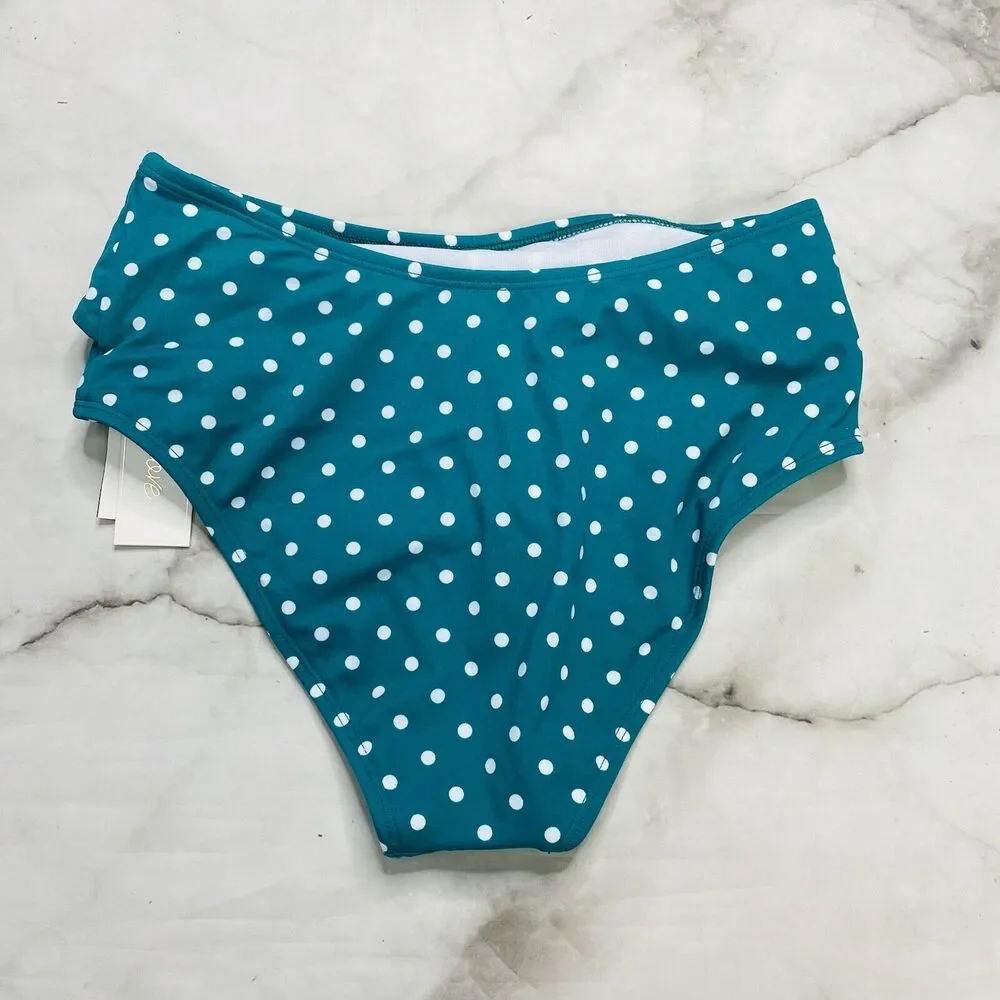 Salt + Cove Juniors Dot it Goin On High-Waist Bikini Bottoms Green Size XS Belt